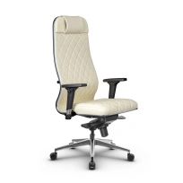 Кресло для руководителя Метта L 1m 40M/2D_17839_Кожа перфорированная NewLeather – Черный