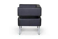 Мягкое кресло МС Euroforma / Экокожа Euroline / Черный 9100 / 740×630×750