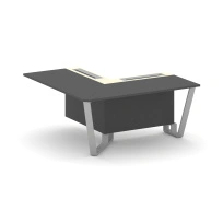 Проходной угловой модуль левый Steel Meet KM-PR.B.SPPOU-16(L) / Тиквуд Светлый – Графит Глянец – Металл Серый / 1600×1600×750