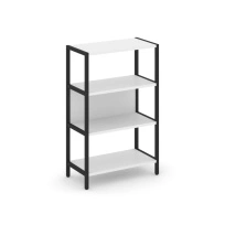 Односекционный стеллаж трехъярусный Shelf System SN.STM-311 Тиквуд Светлый/Металл Черный 810×400×1246
