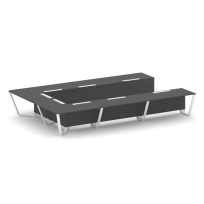 Стол для переговоров П-образный Steel Meet KD-PR.B.SP-15P / Тиквуд Светлый – Металл Белый / 4800×3200×750