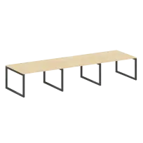 Metal System Quattro Перег. стол (3 столешницы) на О-оразном м/к 50БО.ПРГ-3.3 Акация/Антрацит металл 4200*1235*750
