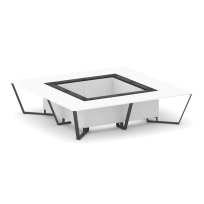 Стол для переговоров квадратный Steel Meet KM-PR.B.SP-16K / Тиквуд Светлый – Графит Глянец – Металл Антрацит / 3200×3200×750