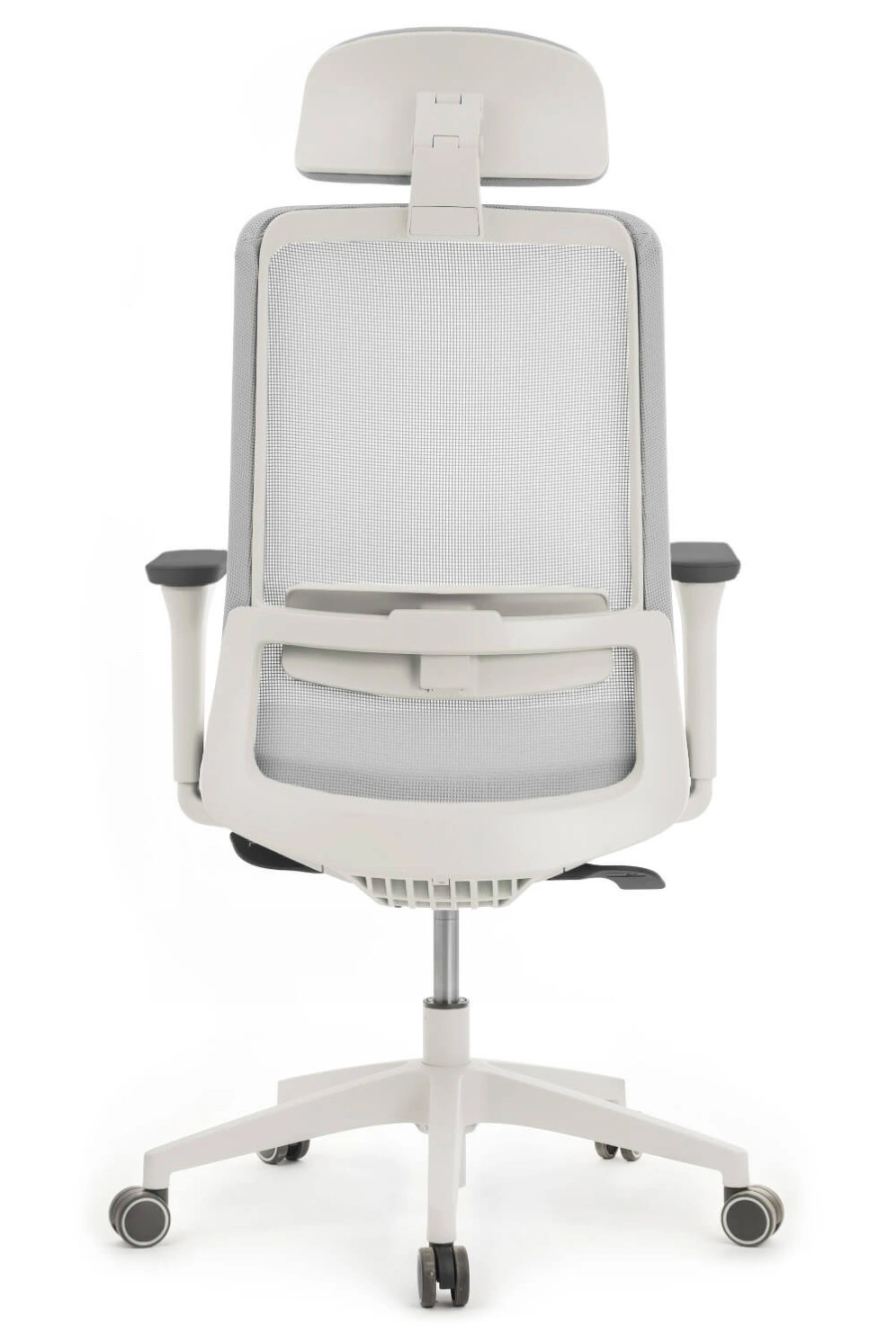 Кресло WORK W-218C white Светло-серый пластик/Светло-серая сетка 65-64-113-123