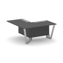 Проходной угловой модуль левый Steel Meet KD-PR.B.SPPOU-16(L) / Тиквуд Светлый – Металл Серый / 1600×1600×750