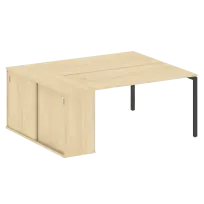 Metal System Quattro Р. ст. с шкафом-купе на П-образном м/к 40БП.РС-СШК-1.3 Т Акация/Антрацит металл 1810*1475*750