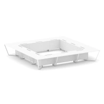 Стол для переговоров квадратный Steel Meet KD-PR.B.SP-24K / Тиквуд Светлый – Металл Белый / 4800×4800×750