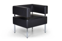 Мягкое кресло МС Euroforma / Экокожа Euroline / Черный 9100 / 740×630×750