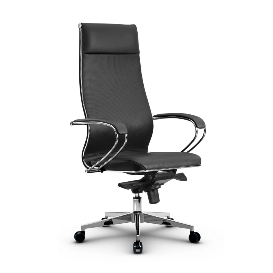 Кресло для руководителя Метта L 1m 42/K_17841_Кожа перфорированная NewLeather – Серый