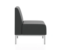 Мягкое кресло Компакт Euroforma / Искуственная шесть Kardif / Серый 10 / Черный / 600×620×770