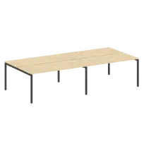 Metal System Quattro Р. ст. на 4 раб. места на П-образном м/к 40БП.СМ-4.4 Акация/Антрацит металл 3200*1475*750