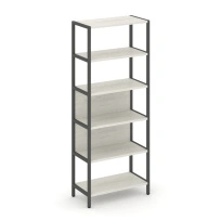 Односекционный стеллаж пятиярусный Shelf System SN.STM-511 Тиквуд Светлый/Металл Антрацит 810×400×1980