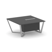 Сектор переговорного стола начальный Steel Meet L=1600 KD-PR.B.SPNW-16 / Тиквуд Светлый – Металл Серый / 1600×1600×750