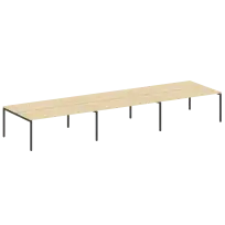 Metal System Quattro Р. ст. на 6 раб. места на П-образном м/к 40БП.СМ-6.5 Акация/Антрацит металл 5400*1475*750