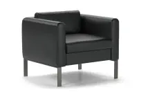 Мягкое кресло Модерн Euroforma / Экокожа Euroline / Черный 9100 / 875×800×720