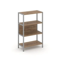 Односекционный стеллаж трехъярусный Shelf System SN.STM-311 Тиквуд Светлый/Металл Серый 810×400×1246