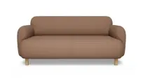 Диван офисный двухместный Wave Euroforma / Экокожа Nappa / Опоры Бук / Коричневый / 1600×870×740