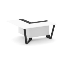 Проходной угловой модуль левый Steel Meet KM-PR.B.SPPOU-16(L) / Тиквуд Светлый – Графит Глянец – Металл Черный / 1600×1600×750