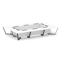 Стол для переговоров прямоугольный Steel Meet KD-PR.B.SP-20K / Тиквуд Светлый – Металл Черный / 4800×3200×750