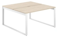 Стол-бенч с вырезом Allegro / 1200×1238×750  / Профиль О-образный: 70×20 Белый / Столешница: Белый / AG.131.WH.V.72.WH