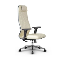 Кресло для руководителя Метта L 1m 40M/2D_17834_Кожа перфорированная NewLeather – Черный