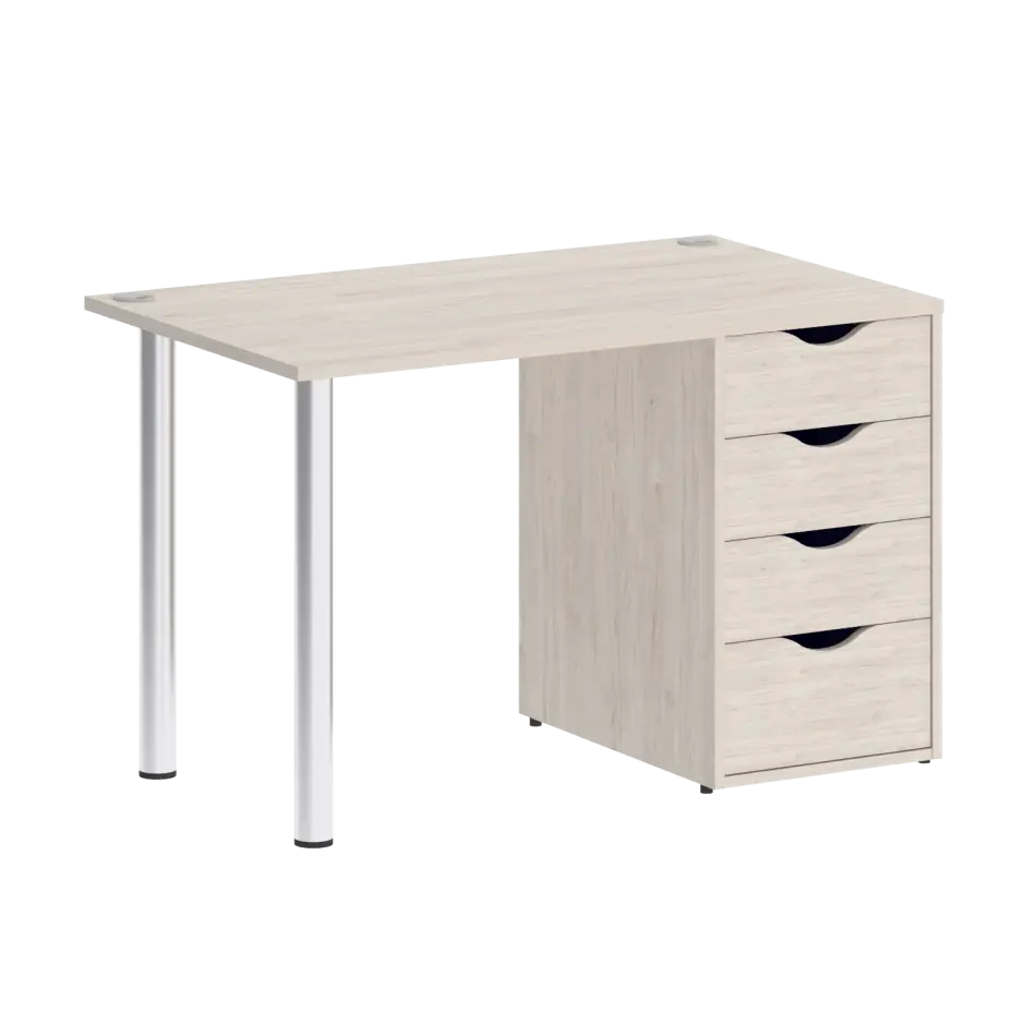Home Office Стол офисный VR.SP-3-118.4 Денвер светлый/Хром опоры 1180×720×750