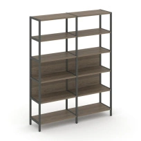 Двухсекционный стеллаж пятиярусный Shelf System SN.STM-521 Вяз Благородный/Металл Антрацит 1590×400×1980
