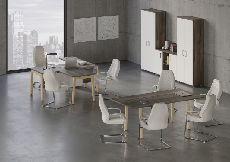 Столы для переговоров Onix Wood Direct цвет Дуб Аттик - Дуб Тёмный