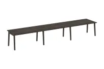 Onix Wood Стол переговорный (3 столешницы) OW.PRG-3.4 Белый бриллиант/Дуб светлый/Белый металл 4740×980×750