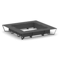 Стол для переговоров квадратный Steel Meet KD-PR.B.SP-24K / Тиквуд Светлый – Металл Черный / 4800×4800×750