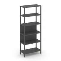 Односекционный стеллаж пятиярусный Shelf System SN.STM-511 Тиквуд Светлый/Металл Антрацит 810×400×1980
