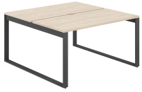 Стол-бенч с вырезом Allegro / 1200×1638×750  / Профиль О-образный: 70×20 Антрацит / Столешница: Белый / AG.137.WH.V.72.AN