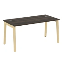 Onix Wood Direct Стол руководителя OW.SRR-4.8 Белый бриллиант/Дуб светлый/Белый металл 1580*800*750