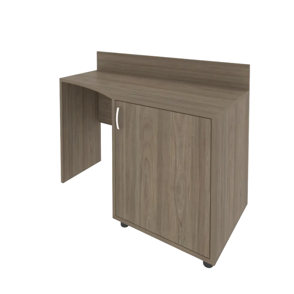 Light Стол (узкий) с тумбой и бортиком С-СТУ-120 (R) Вяз 1200x550/400x750