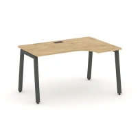 Стол офисный рабочий эргономичный правый Style Project SN-5A.SPA-011(R) Тиквуд Светлый / Металл Черный 1380×700 / 980×750