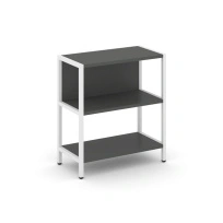 Односекционный стеллаж двухярусный Shelf System SN.STM-211 Тиквуд Светлый/Металл Белый 810×400×879