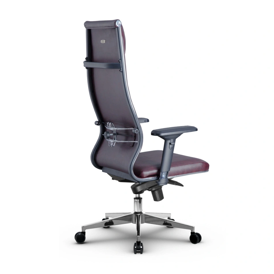 Кресло для руководителя Метта L 1m 42/4D_17841_Кожа перфорированная NewLeather – Темно-бордовый