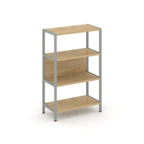 Односекционный стеллаж трехъярусный Shelf System SN.STM-311 Тиквуд Светлый/Металл Серый 810×400×1246