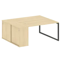 Metal System Quattro Р. ст. с шкафом-купе на О-образном м/к 40БО.РС-СШК-1.3 Т Акация/Антрацит металл 1810*1475*750