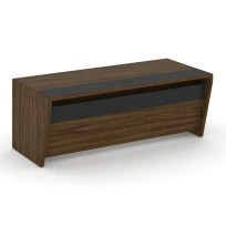 Стол руководителя прямой без тумбы Corner (Корнер) COR.SR-20 Каштан Тоскана/Черный 2000×900×750