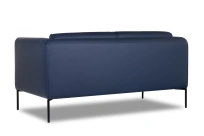 Диван офисный двухместный Savoy Euroforma / Экокожа Euroline 980 / Серо-синяя / 1530×800×720