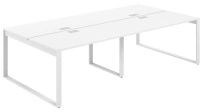 Стол-бенч с лючком Allegro / 2400×1238×750  / Профиль О-образный: 70×20 Белый / Столешница: Белый / AG.141.WH.L.72.WH
