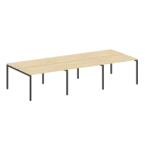 Metal System Quattro Р. ст. на 6 раб. места на П-образном м/к 40БП.СМ-6.2 Акация/Антрацит металл 3600*1475*750