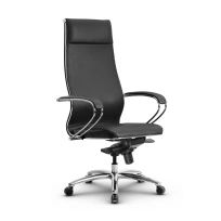 Кресло для руководителя Метта L 1m 42/K_17838_Кожа перфорированная NewLeather – Черный