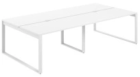 Стол-бенч с вырезом Allegro / 2800×1638×750  / Профиль О-образный: 70×20 Белый / Столешница: Белый / AG.148.WH.V.72.WH