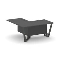 Проходной угловой модуль левый Steel Meet KD-PR.B.SPPOU-16(L) / Тиквуд Светлый – Металл Антрацит / 1600×1600×750