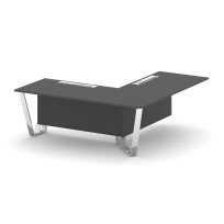 Проходной угловой модуль правый Steel Meet MD-PR.B.SPPOU-20(R) / Тиквуд Светлый – Нержавеющая Сталь – Хром / 2000×2000×750