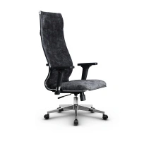 Кресло для руководителя Метта L 1m 42/2D_17834_Велюр Bravo – Темно-серый