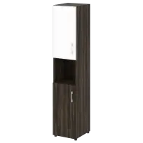 Шкаф узкий LT.SU-1.4 R (L) white Yalta / Дуб Мали – Стекло White 400×450×1987