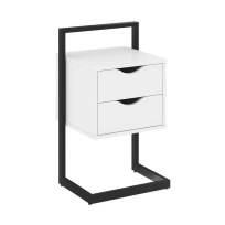 Loft Тумба приставная VR.L-PY2 Тиквуд тёмный/Белый металл 450×409×792